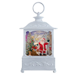 Kurt Adler 10-Inch Battery Operated Warm White LED Lighted Santa With Gifts Lantern