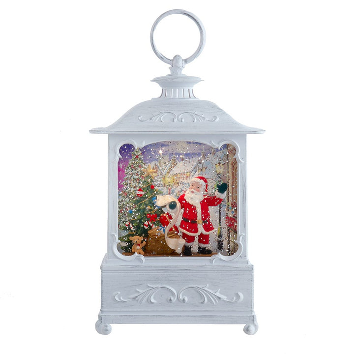 Kurt Adler 10-Inch Battery Operated Warm White LED Lighted Santa With Gifts Lantern