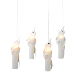 Set of 4 Floating Halloween Ghost Candles with Remote, Timer