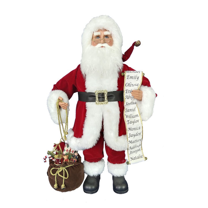 Kurt Adler 34-Inch Kringle Klaus Traditional Santa and List