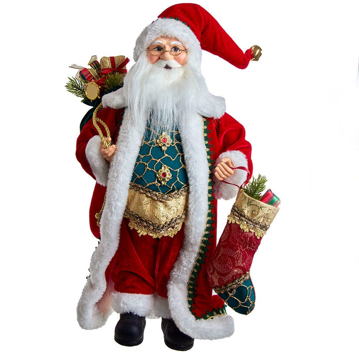 Kurt Adler 17-Inch Kringle Klaus Fancy Santa with Stocking
