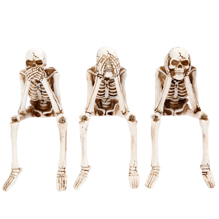 Set of 3 Spooky Halloween Skeletons, Creepy Decor