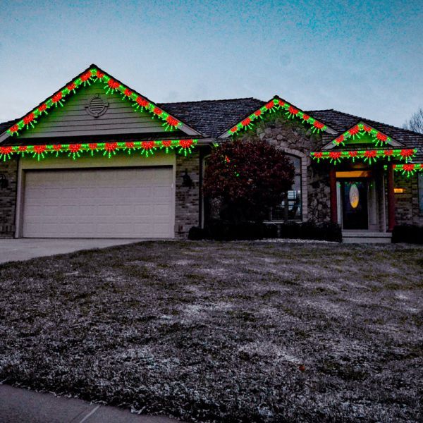 LED STARBURST LINKABLE (RED/GREEN) -Set of 12- #LED-SB44RG