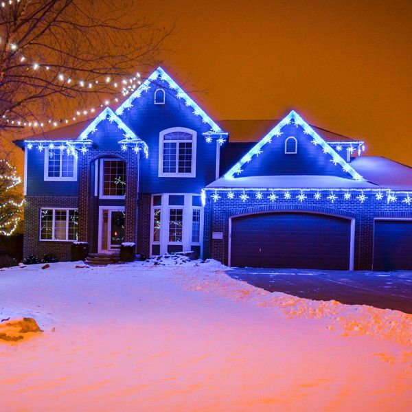 LED SNOWFLAKE FREESTYLE LINKABLE (ICE BLUE) - Set of 12- #LED-SFL44IB