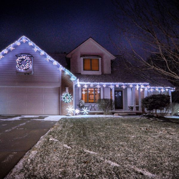 LED SNOWFLAKE FREESTYLE LINKABLE (WHITE)- Set of 12- #LED-SFL44W