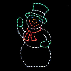 LED Snowman with Green Hat #LED-SM50 *Set of 2*