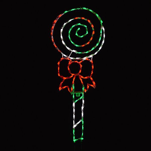 LOLLIPOP SWIRL RED GREEN AND WHITE #LED-POP2