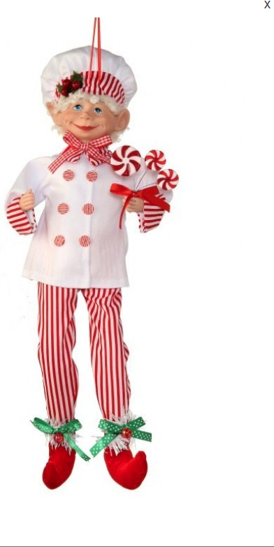 17in Fabric Bendable Candy Chef Elf #MTX67429B