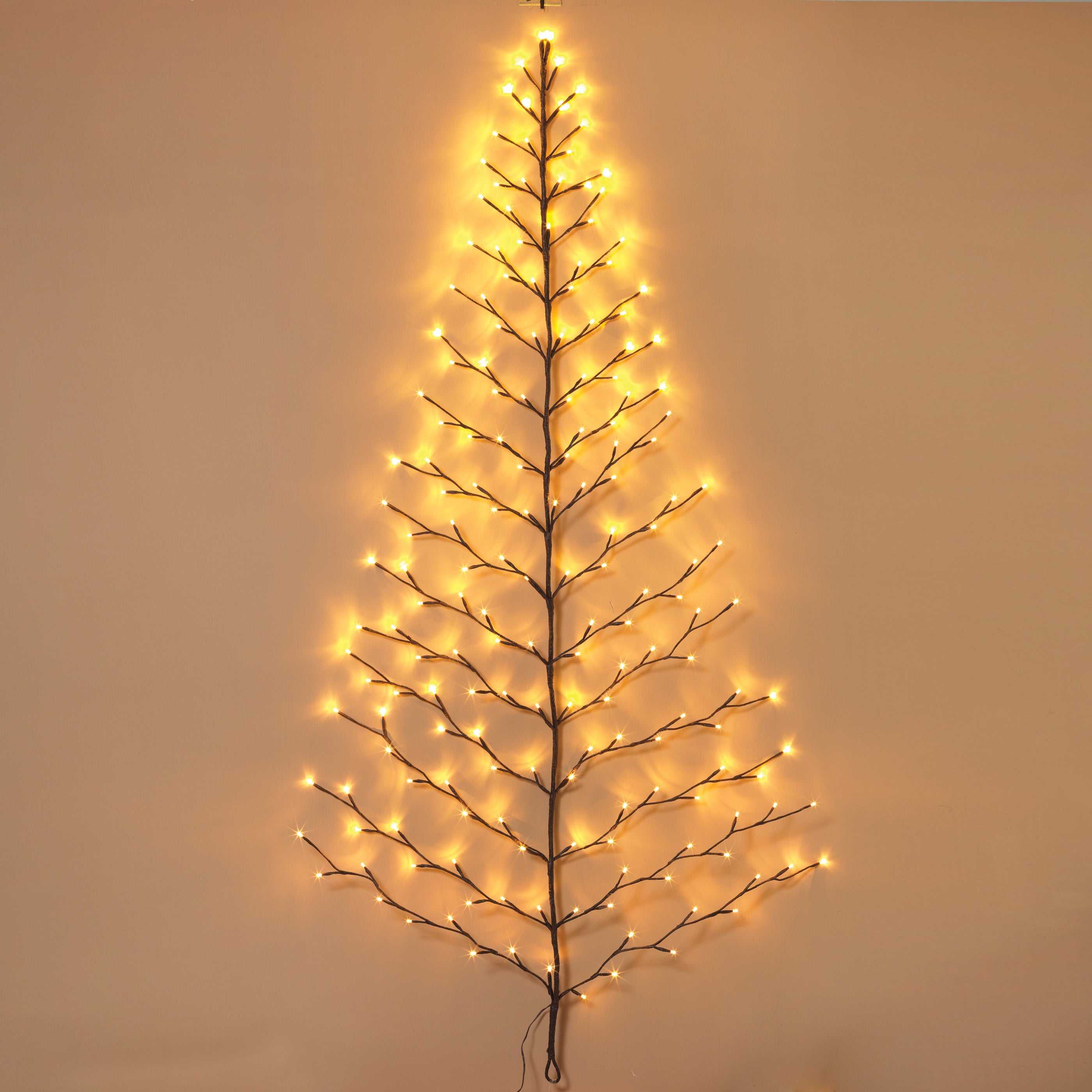 6 Foot Tall Christmas Tree Wall Hanging, 180 Warm White LEDs