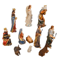 Kurt Adler 8.5-inch Nativity Table piece Set, 11 Pieces