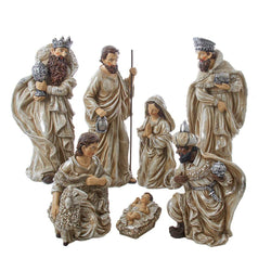 Kurt Adler 3-13-Inch Resin Nativity Table Piece, 7 Piece Set