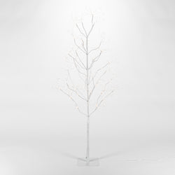 5 Foot Tall White Glowing Lighted Tree, Micro LEDs