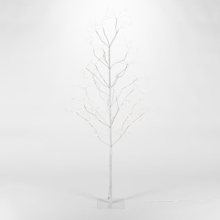 5 Foot Tall White Glowing Lighted Tree, Micro LEDs