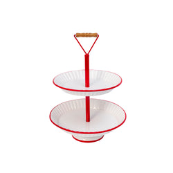 19.3-in H Metal Two-Tiered Serving Tray