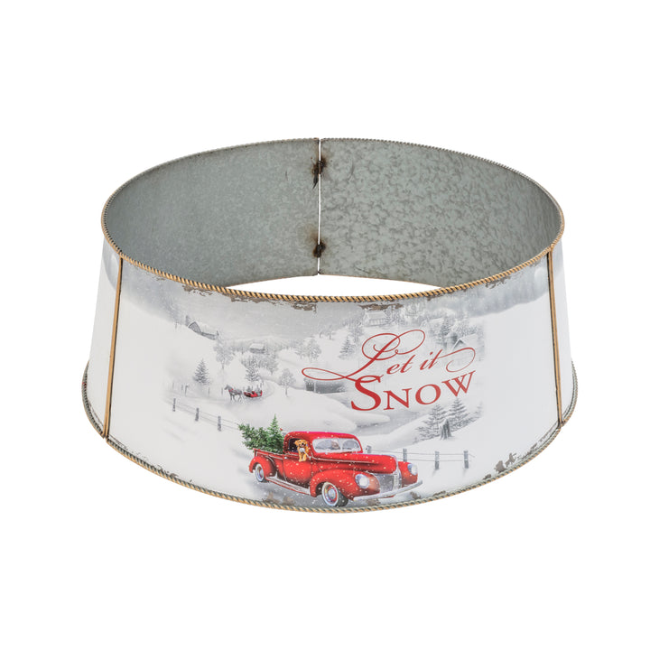 Galvanized Metal Holiday Antique Truck Christmas Tree Collar