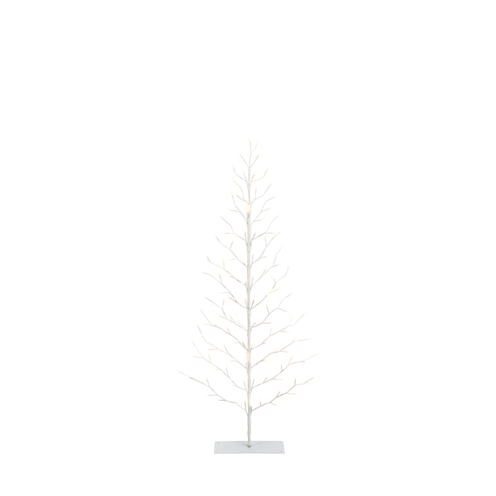 5 Foot Tall White Pre Lit Tree, 112 Warm White LEDs