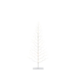 5 Foot Tall White Pre Lit Tree, 112 Warm White LEDs