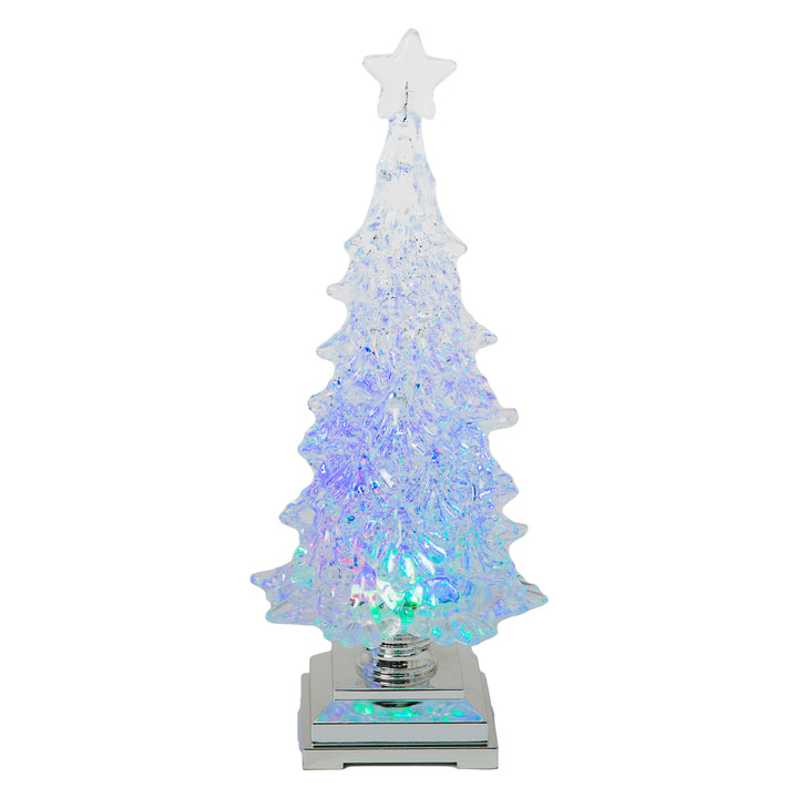 Lighted Christmas Tree Spinning Water Globe, Battery Operated