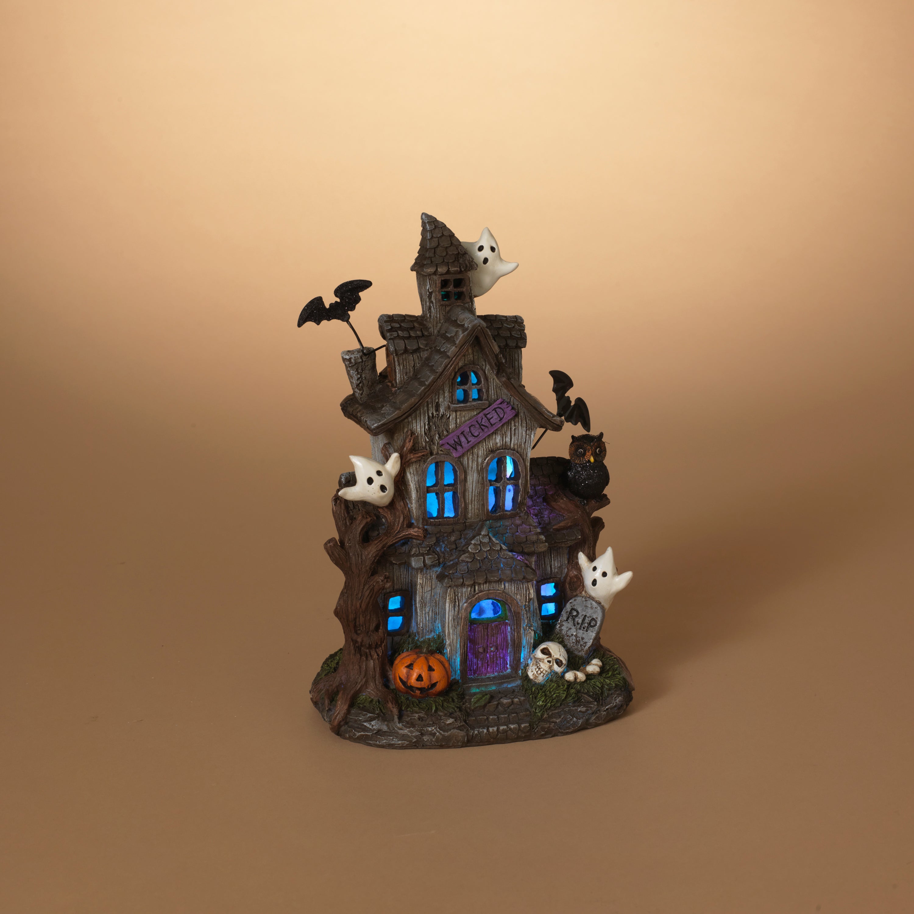 Lighted Spooky Haunted Halloween House, Battery Operated