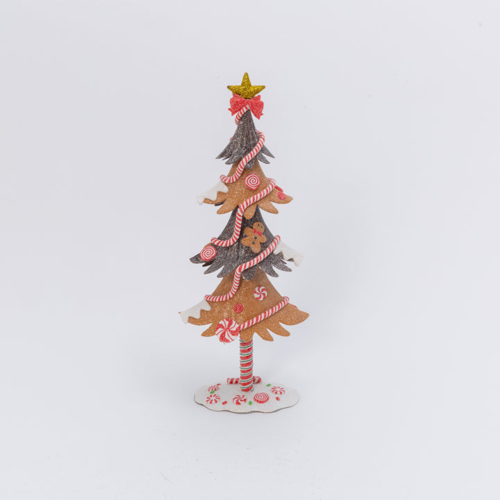 17.5in H Whimsical Gingerbread Christmas Tree Tabletop Figurine