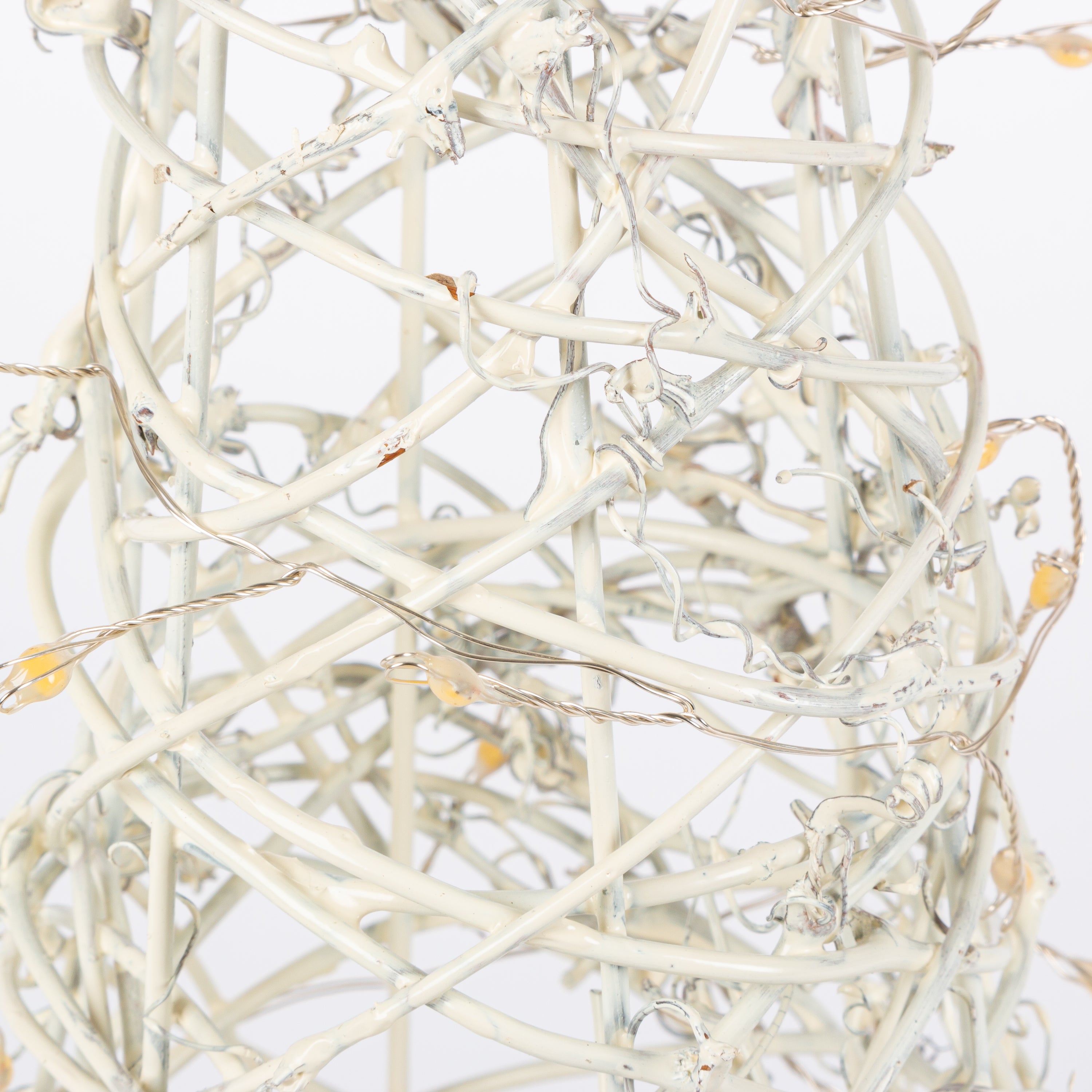 Set of 3 White Modern Vine Trees, Battery Operated Pre Lit LED