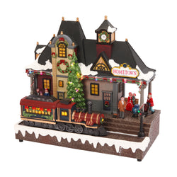 Musical Christmas Holiday Village with Lighted Train Station
