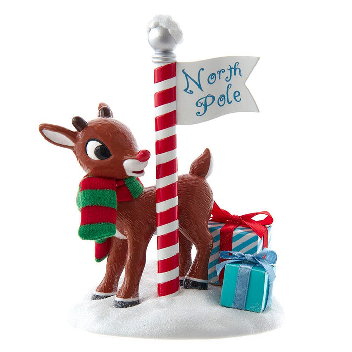 Kurt Adler 6.5-Inch Fabriché Rudolph North Pole Table Piece