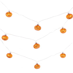 Orange Glass Fall Pumpkin Fairy Light String, Halloween Decor
