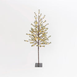 5-Foot Tall Electric Icy Pine Tree with 96 Warm White LED Lights