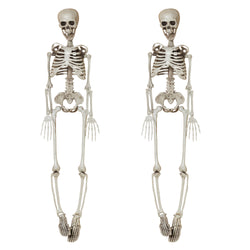 Set of 2 Spooky Hanging Skeletons, Creepy Halloween Decor