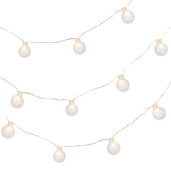 30 Count Battery Operated White Frosted Glass Bubble Light String