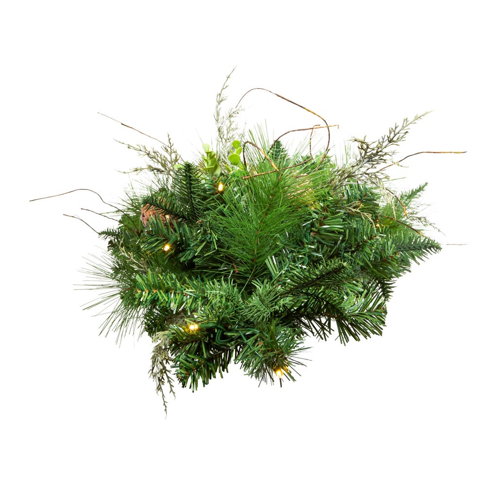 Kurt Adler 26-Inch Pre-Lit Pinecone Wall Tree With Bow