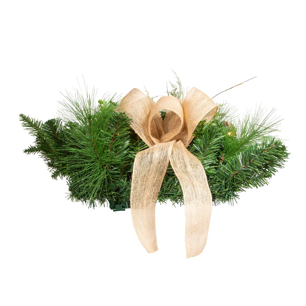 Kurt Adler 26-Inch Pre-Lit Pinecone Wall Tree With Bow