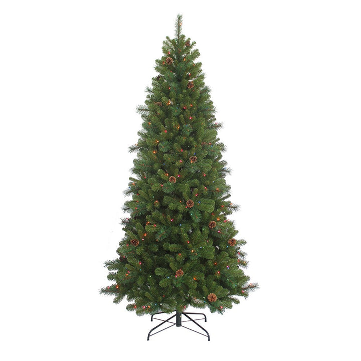 Kurt Adler 7.5-Foot Slim Pre-Lit Multi-Color Burlington Tree