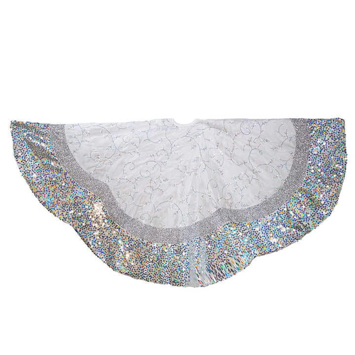 Kurt Adler 60-Inch Silver Treeskirt