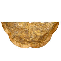 Kurt Adler 60-Inch Gold Velvet and Glitter Tree Skirt