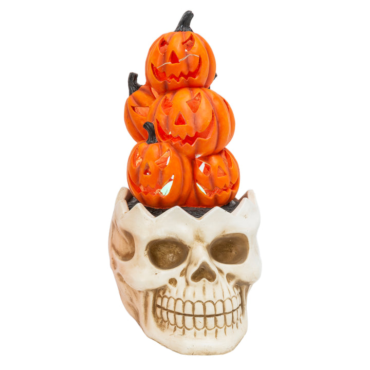 Smoking Pumpkins on Top of Skulls Lantern with Lights