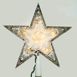 Kurt Adler 10-Light Laser Clear Star Treetop