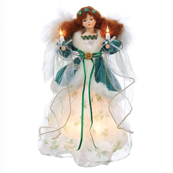 Kurt Adler UL 10-Light 12-Inch Irish Angel Treetop