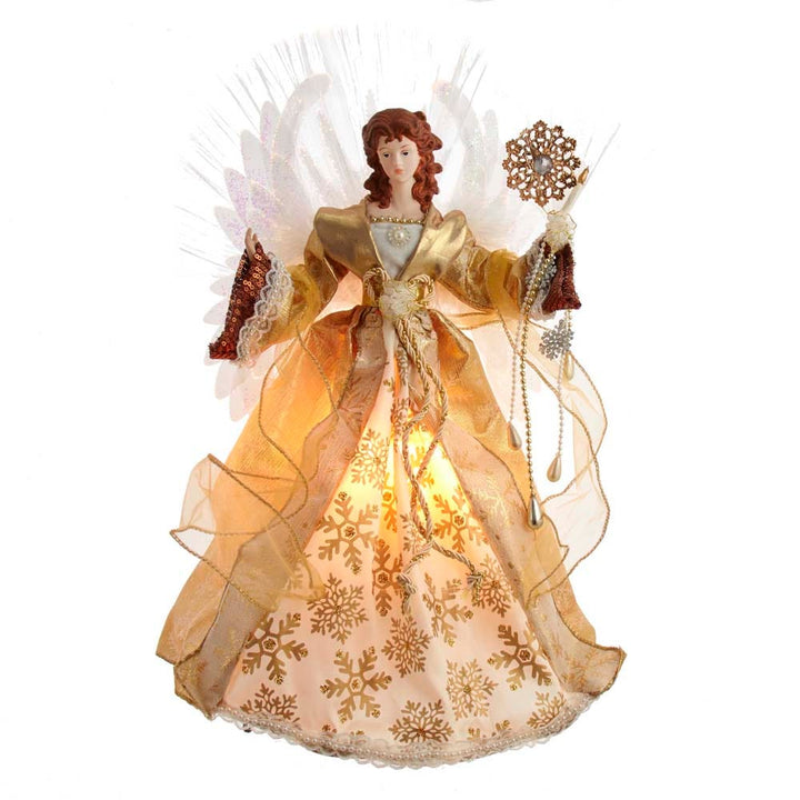 Kurt Adler 18-Inch Fiber Optic Gold Angel Treetop