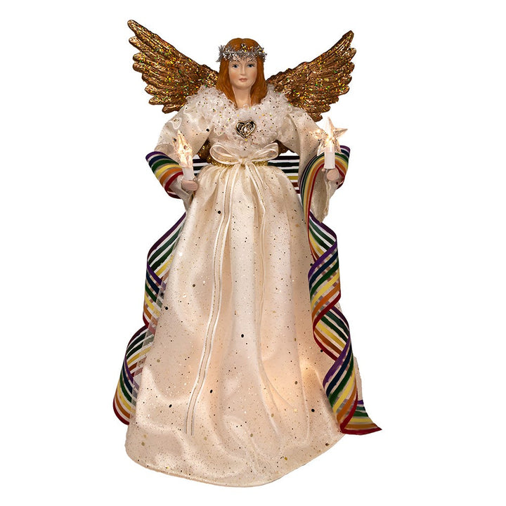 Kurt Adler 14-Inch 10-Light Pride Angel Tree Topper