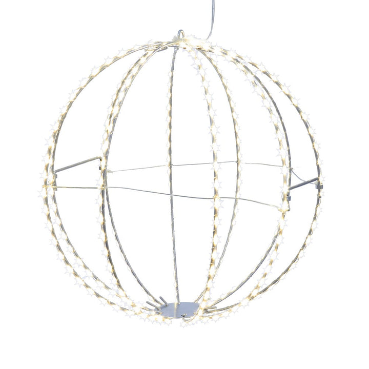 Kurt Adler 12-Inch Warm White LED Foldable Metal Sphere