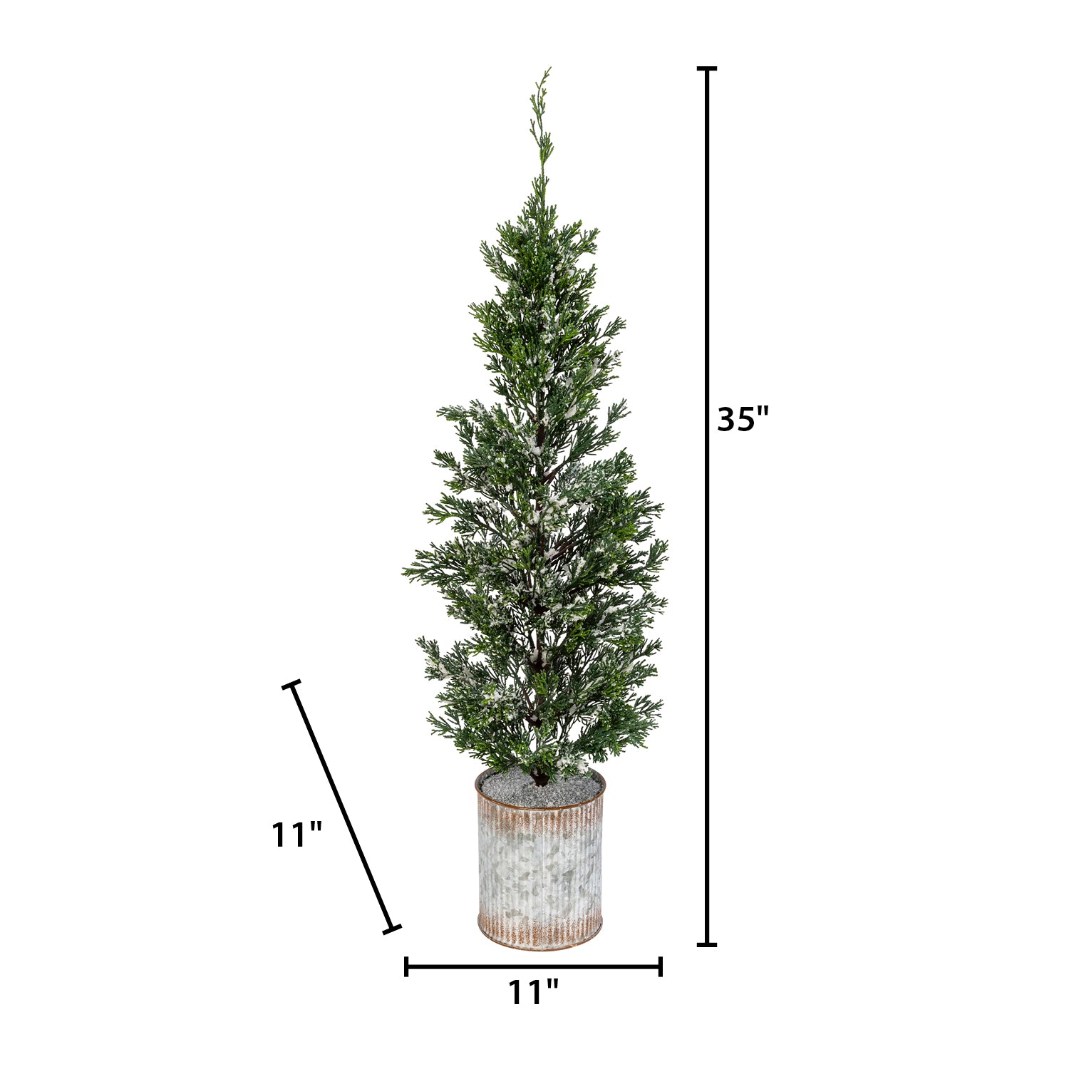 35-in H Snowy Pine Tree in Tin Pot