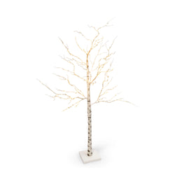 7 ft Tall Birch Tree with 250 Warm LED Lights, Holiday Decor
