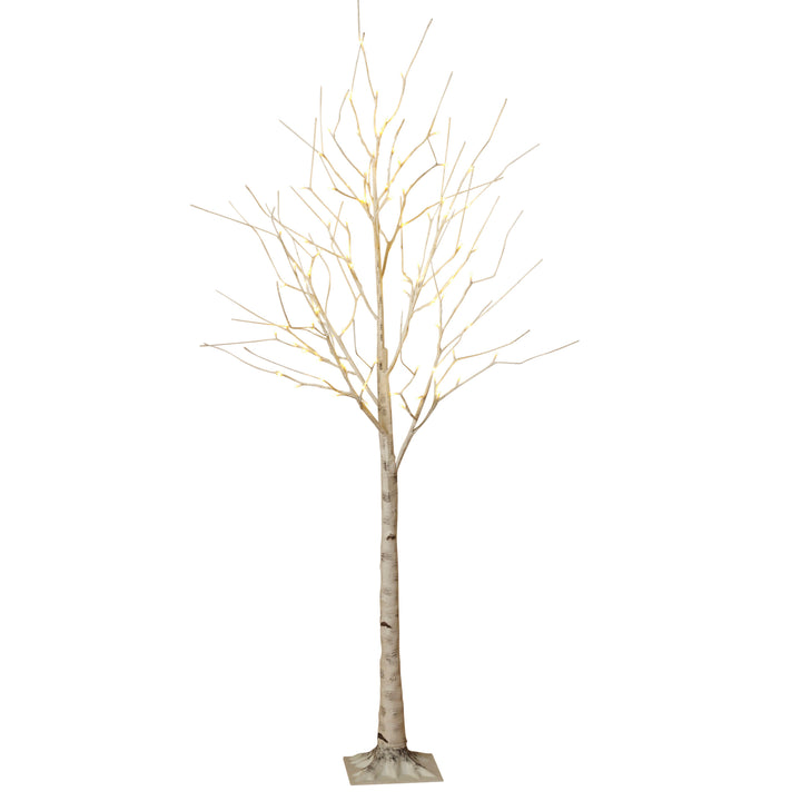 6 Foot Tall Prelit Birch Tree, Warm White LEDs