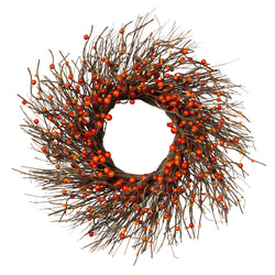 Dried Twig and Fall Berries Wreath