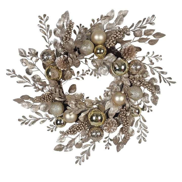 Kurt Adler 24-Inch Gold and Champagne Gold Rattan Wreath