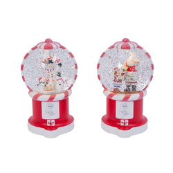 Retro Christmas Holiday Water Globes, Lighted with Timer