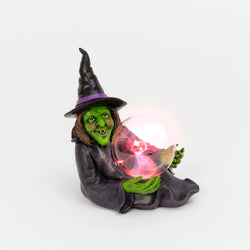 Halloween Lighted Witch with Magic Ball, Battery Operated