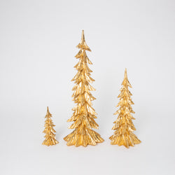 Set of 3 Elegant Gold Christmas Trees